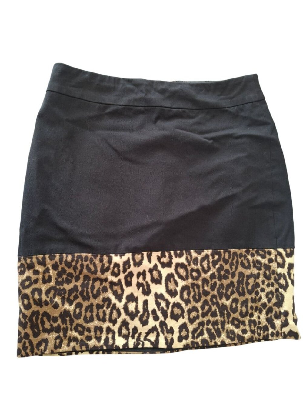 Banana Republic Leopard Skirt Size 2 Quiet Luxury Mob Wife Chic Lux Colorblock